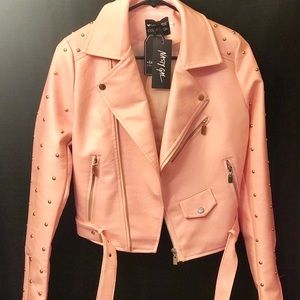 Nasty Gal Vegan Leather Jacket ( Pink ) NWT
